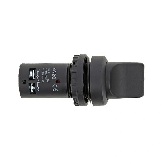 Переключатель EKF SW2C-11X/2; D отверстия= 22 мм; Черный; с фиксацией; 2; IP40