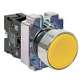 Кнопка EKF XB2; D отверстия= 22 мм; U=400 В; Желтый; возвратный; Плоская (-ий); IP40