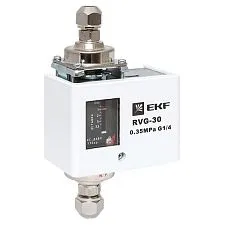Реле перепада давления EKF RVG-30; IP42; 1/4 дюйма; диапазон=0,05 МПа...0,35 МПа