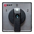 Переключатель кулачковый EKF; 3; полюсов 3; Iu=32 А; схема подключения 4; позиции: 1-0-2; IP65