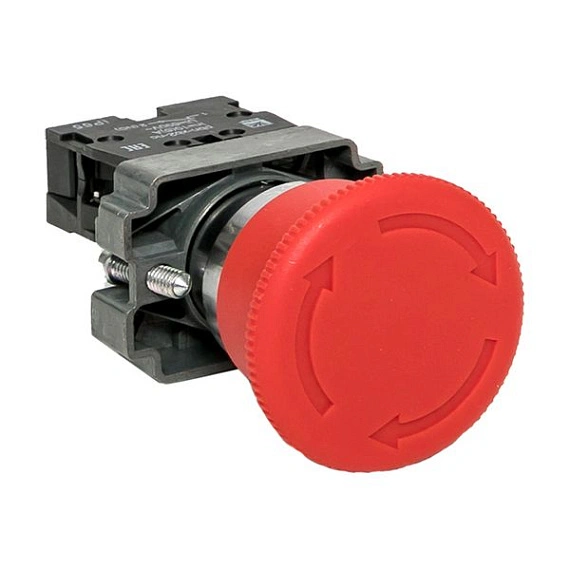 Кнопка EKF XB2; D отверстия= 22 мм; Красный; с фиксацией; Грибовидная; IP65
