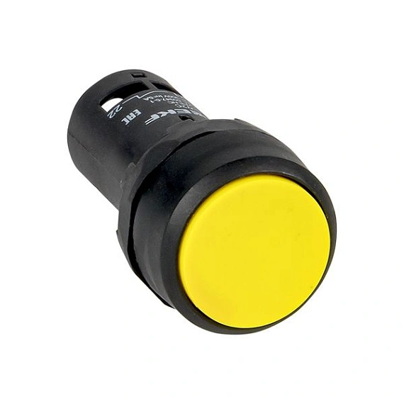 Кнопка EKF SW2C-11; D отверстия= 22 мм; Желтый; с фиксацией; Плоская (-ий); IP54