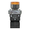 Кнопка EKF XB2; D отверстия= 22 мм; U=230 В; Желтый; с подсветкой; возвратный; Плоская (-ий); IP40