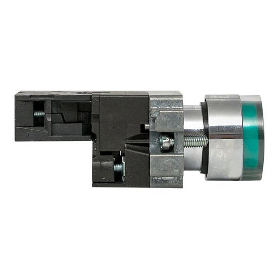 Кнопка EKF XB2; D отверстия= 22 мм; U=230 В; Зеленый; с подсветкой; возвратный; Плоская (-ий); IP65