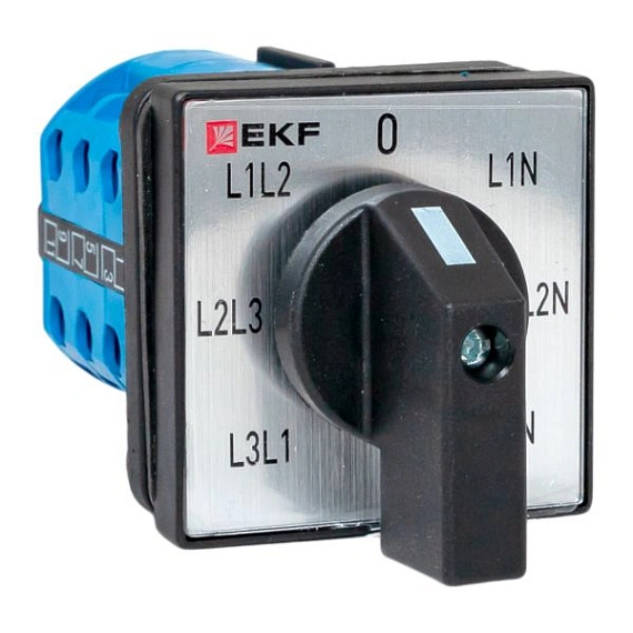 Переключатель кулачковый EKF; 7; полюсов 4; Iu=10 А; схема подключения 6; позиции: 0-L1N-L2N-L3N-L3L