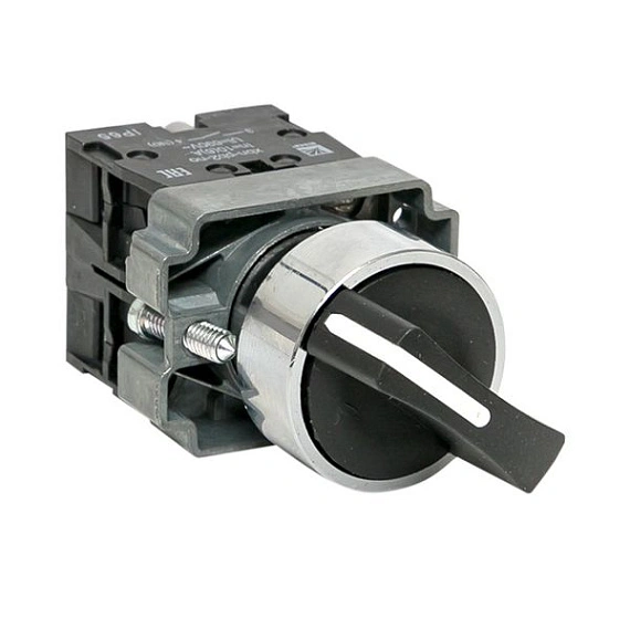 Переключатель EKF XB2; D отверстия= 22 мм; Черный; с фиксацией; U=230 В; 3; короткая ручка; IP65