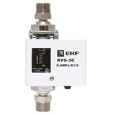 Реле перепада давления EKF RVG-30; IP42; 1/2 дюйма; диапазон=0,01 МПа...0,6 МПа