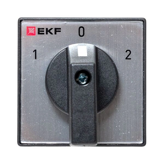 Переключатель кулачковый EKF; 3; полюсов 3; Iu=10 А; схема подключения 2; позиции: 1-0-2; IP20
