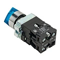 Переключатель EKF XB2; D отверстия= 22 мм; Синий; с подсветкой; с фиксацией; U=24 В; 3; IP40