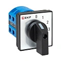 Переключатель кулачковый EKF; 4; полюсов 1; Iu=25 А; схема подключения 12; позиции: 0-1-2-3; IP20