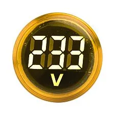 Индикатор значения напряжения EKF ED16-22VD; D отверстия= 22 мм; цвет: Желтый; Ue=70...500 В AC; IP5