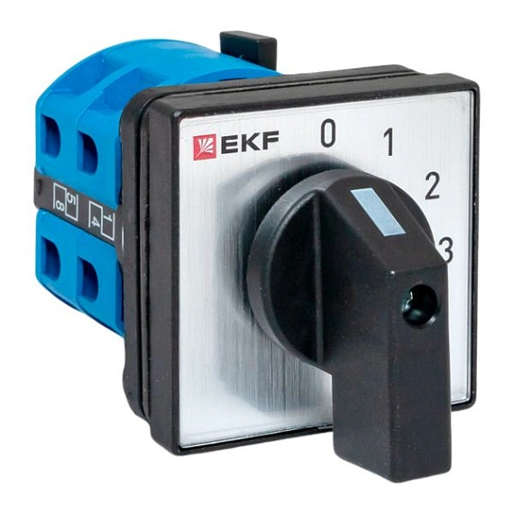 Переключатель кулачковый EKF; 4; полюсов 1; Iu=25 А; схема подключения 10; позиции: 0-1-2-3; IP65