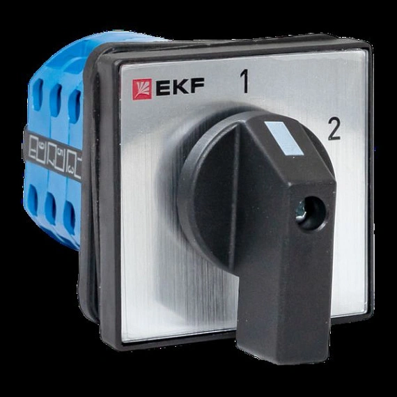 Переключатель кулачковый EKF; 2; полюсов 3; Iu=32 А; схема подключения 5; позиции: 1-2; IP65