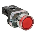 Кнопка EKF XB2; D отверстия= 22 мм; U=24 В; Красный; с подсветкой; возвратный; Плоская (-ий); IP40