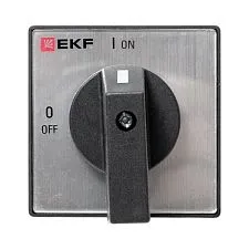 Переключатель кулачковый EKF; 2; полюсов 3; Iu=63 А; схема подключения 1; позиции: ВКЛ-ВЫКЛ; IP20