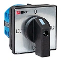 Переключатель кулачковый EKF; 4; полюсов 3; Iu=10 А; схема подключения 7; позиции: 0-L1L2-L2L3-L3L1;