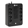 ИБП EKF E-Power HOME; 1000 ВА; 600 Вт; фаз вх/вых=1/1; розетки 8 х Schuko; 1x12В_9Ач