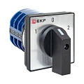 Переключатель кулачковый EKF; 3; полюсов 3; Iu=32 А; схема подключения 2; позиции: 1-0-2; IP20