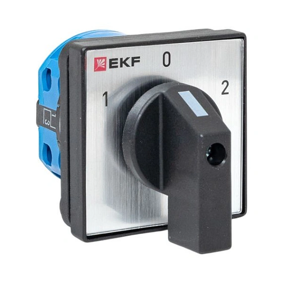Переключатель кулачковый EKF; 3; полюсов 1; Iu=10 А; схема подключения 4; позиции: 1-0-2; IP20