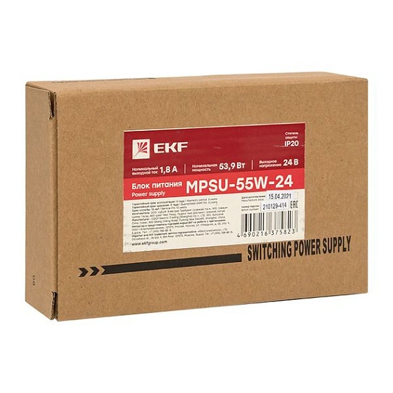 Блок питания EKF E-Power MPSu функция ИБП на монтажную плату; 63 ВА; 55 Вт; 24 В; 1,8 А А