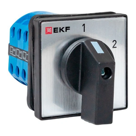 Переключатель кулачковый EKF; 2; полюсов 3; Iu=10 А; схема подключения 5; позиции: 1-2; IP65