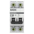 Автоматический выключатель EKF Basic, серия ВА 47-29; I=50 А; хар-ка C; полюсов 2; отключение 4,5 кА