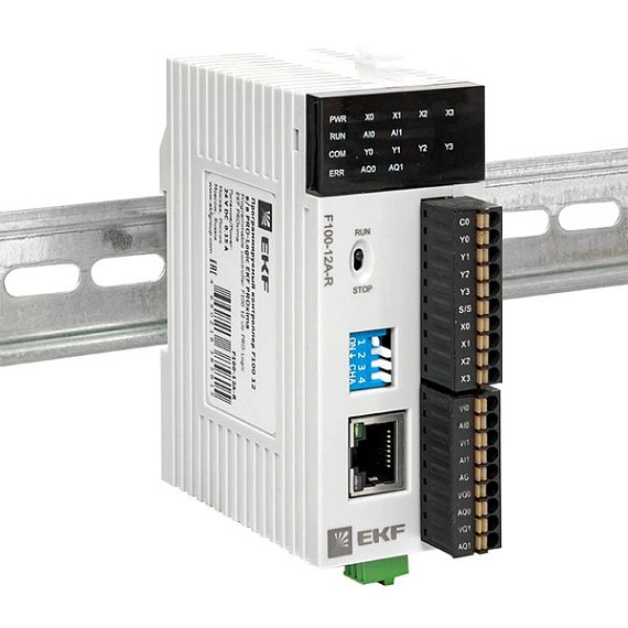 ПЛК EKF PRO-Logic центральный процессор; DI=4; DO=4 э.м реле; AI=2; AO=2; 1xEthernet, 1xRS-485