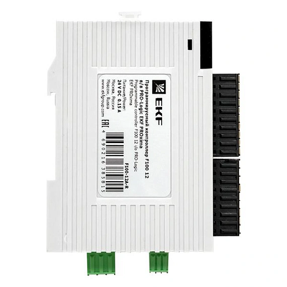 ПЛК EKF PRO-Logic центральный процессор; DI=4; DO=4 э.м реле; AI=2; AO=2; 1xEthernet, 1xRS-485