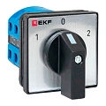Переключатель кулачковый EKF; 1; полюсов 2; Iu=25 А; схема подключения 4; позиции: 1-0-2; IP65