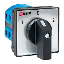 Переключатель кулачковый EKF; 1; полюсов 2; Iu=25 А; схема подключения 4; позиции: 1-0-2; IP65