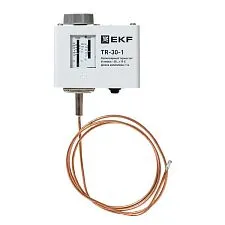 Реле температуры EKF TR-30; NO/NC=0/0 температура: -30...+15 °C; гистерезис: 5 °C; капилляр=1 м; IP3