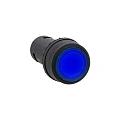 Кнопка EKF SW2C-10D; D отверстия= 22 мм; U=24 В; Синий; с подсветкой; возвратный; Плоская (-ий); IP5