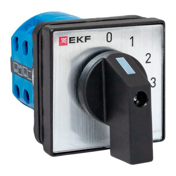 Переключатель кулачковый EKF; 4; полюсов 1; Iu=10 А; схема подключения 12; позиции: 0-1-2-3; IP65