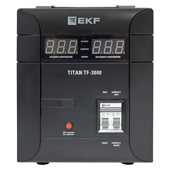 Стабилизатор напряжения EKF Titan симисторный напольный монтаж; 3000 ВА; 2100 Вт