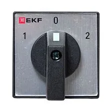 Переключатель кулачковый EKF; 3; полюсов 1; Iu=25 А; схема подключения 2; позиции: 1-0-2; IP20