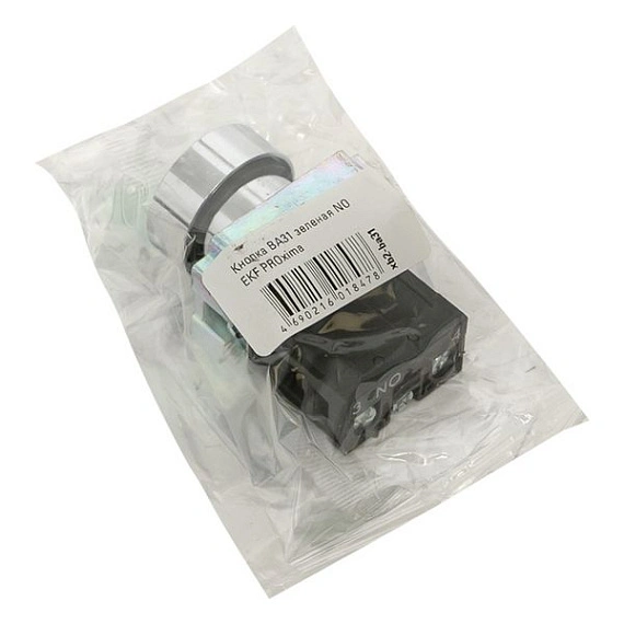 Кнопка EKF XB2; D отверстия= 22 мм; U=400 В; Зеленый; возвратный; Плоская (-ий); IP40