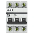 Автоматический выключатель EKF Basic, серия ВА 47-29; I=10 А; хар-ка B; полюсов 3; отключение 4,5 кА