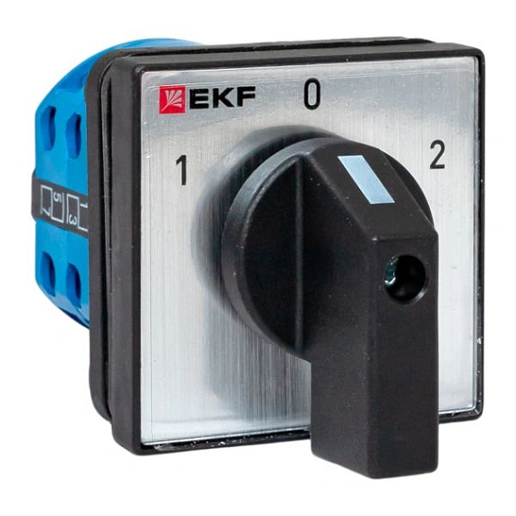 Переключатель кулачковый EKF; 3; полюсов 2; Iu=10 А; схема подключения 4; позиции: 1-0-2; IP65