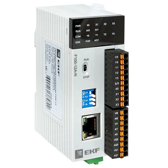 ПЛК EKF PRO-Logic центральный процессор; DI=4; DO=4 NPN; AI=2; AO=2; 1xEthernet, 1xRS-485