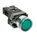 Кнопка EKF XB2; D отверстия= 22 мм; U=230 В; Зеленый; с подсветкой; возвратный; Плоская (-ий); IP65