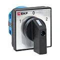 Переключатель кулачковый EKF; 3; полюсов 1; Iu=10 А; схема подключения 2; позиции: 1-0-2; IP20