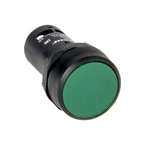 Кнопка EKF SW2C-11; D отверстия= 22 мм; Зеленый; возвратный; Плоская (-ий); IP54