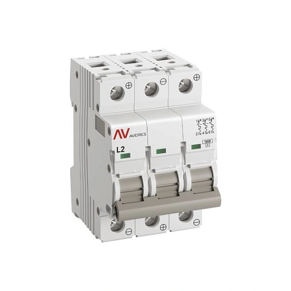 Автоматический выключатель EKF Averes, серия AV-10 DC; I=2 А; хар-ка L; полюсов 3; отключение 10 кА