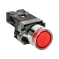 Кнопка EKF XB2; D отверстия= 22 мм; U=230 В; Красный; с подсветкой; возвратный; Плоская (-ий); IP65