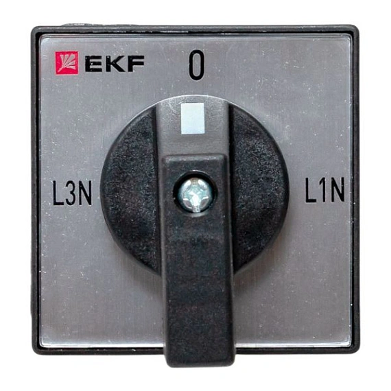 Переключатель кулачковый EKF; 4; полюсов 4; Iu=10 А; схема подключения 8; позиции: 0-L1N-L2N-L3N; IP