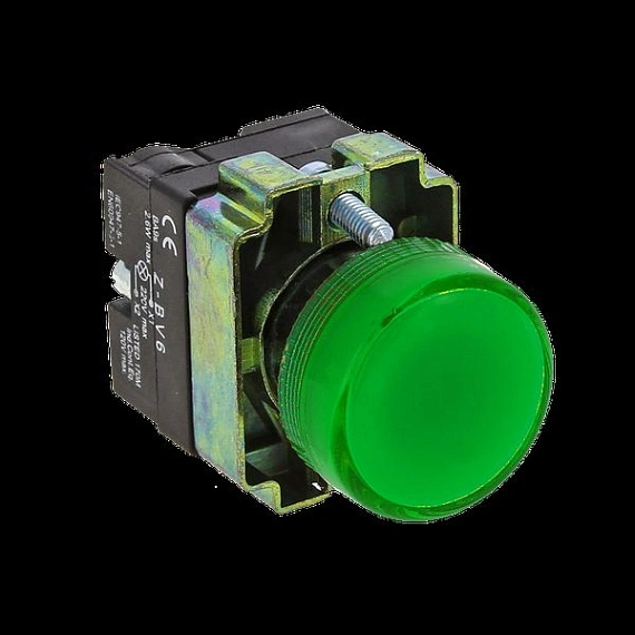 Лампа сигнальная EKF XB2; D отверстия= 22 мм; цвет: Зеленый; Ue=230 В AC; IP54