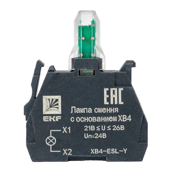 Лампа сменная EKF XB4; цвет: Желтый; Ue=24 В AC/DC
