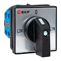Переключатель кулачковый EKF; 4; полюсов 4; Iu=10 А; схема подключения 8; позиции: 0-L1N-L2N-L3N; IP