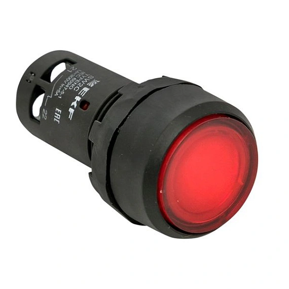 Кнопка EKF SW2C-10D; D отверстия= 22 мм; U=230 В; Красный; с подсветкой; возвратный; Плоская (-ий); 